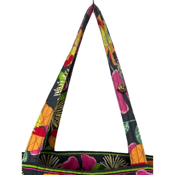 Vera Bradley Jazzy Blooms Quilted Large Tote Bag Colorful Floral & Dual Handles - Picture 7 of 14